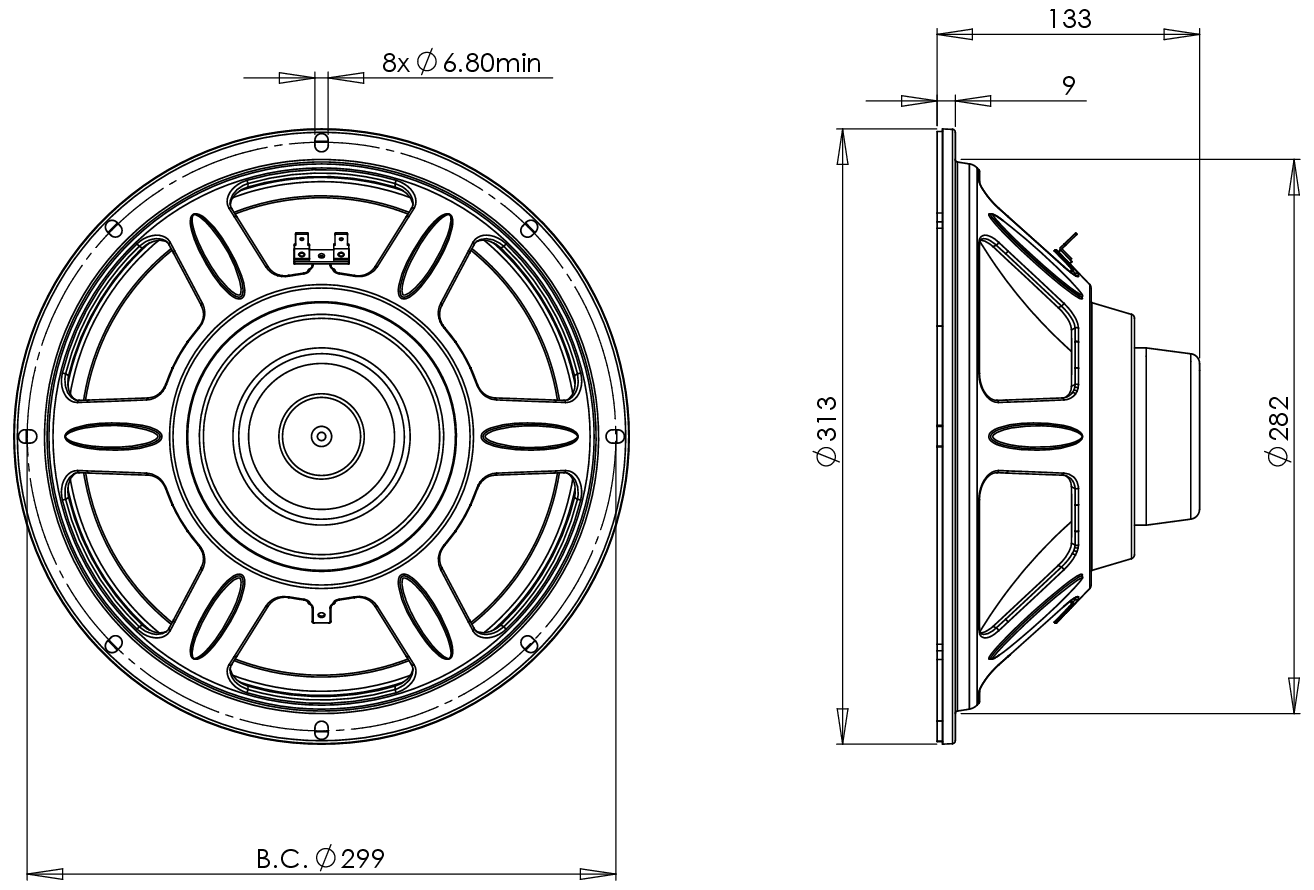 B&C Speaker 12CL64 12" Woofer
