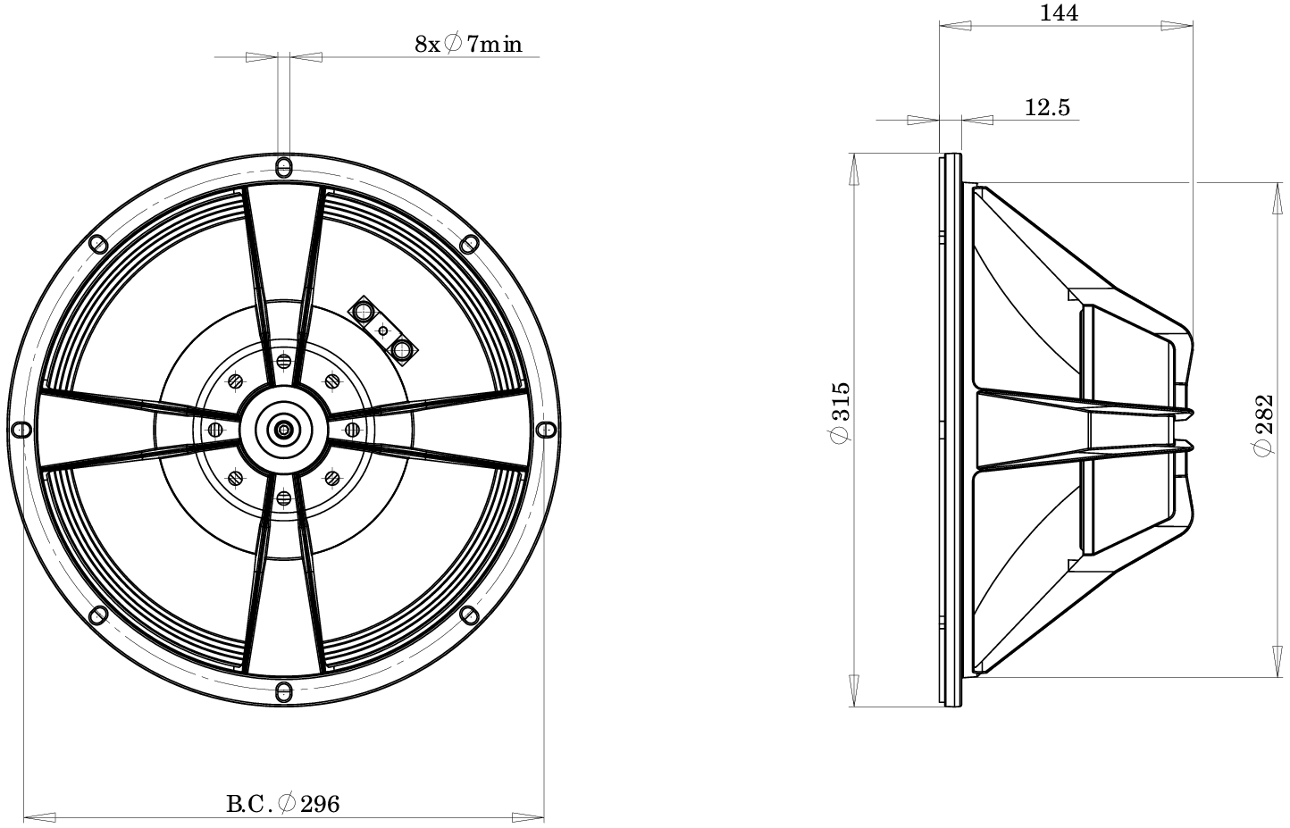B&C Speaker 12HPL76 12" Low frequency