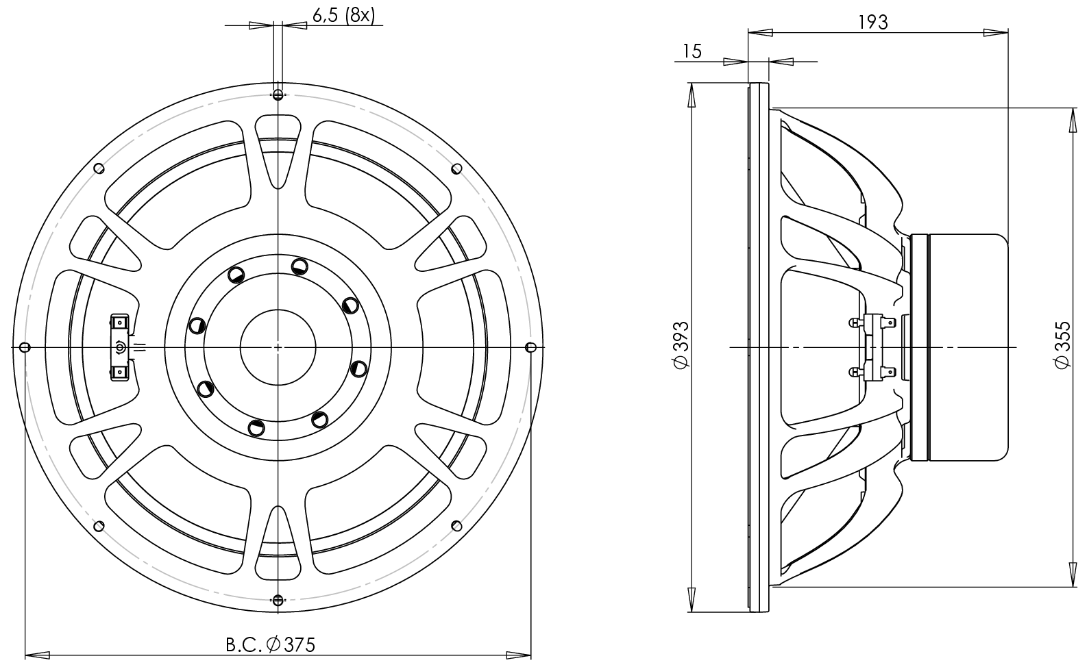 B&C Speaker 15SW115 15" Subwoofer