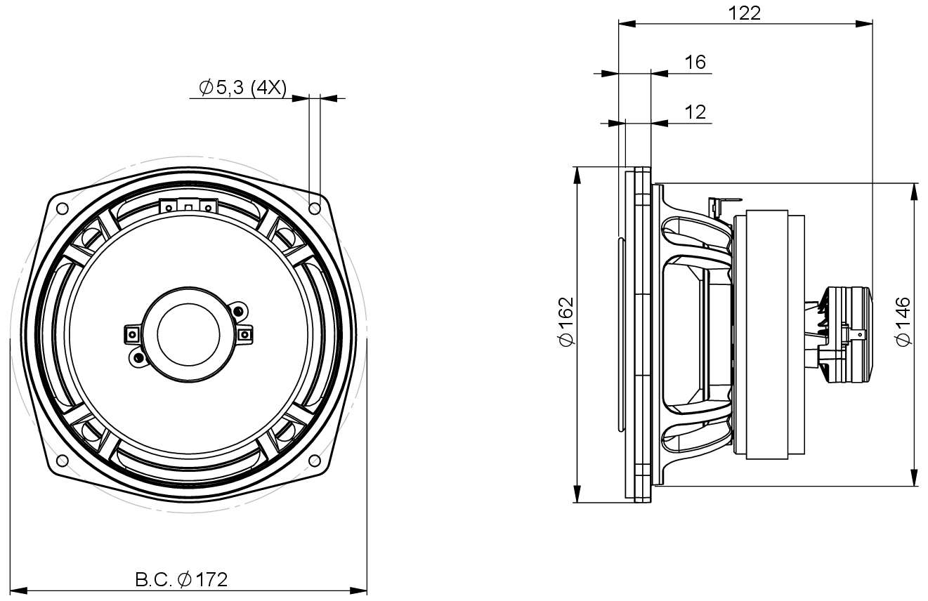 B&C Speaker 6FHX51 6.5" Coaxial