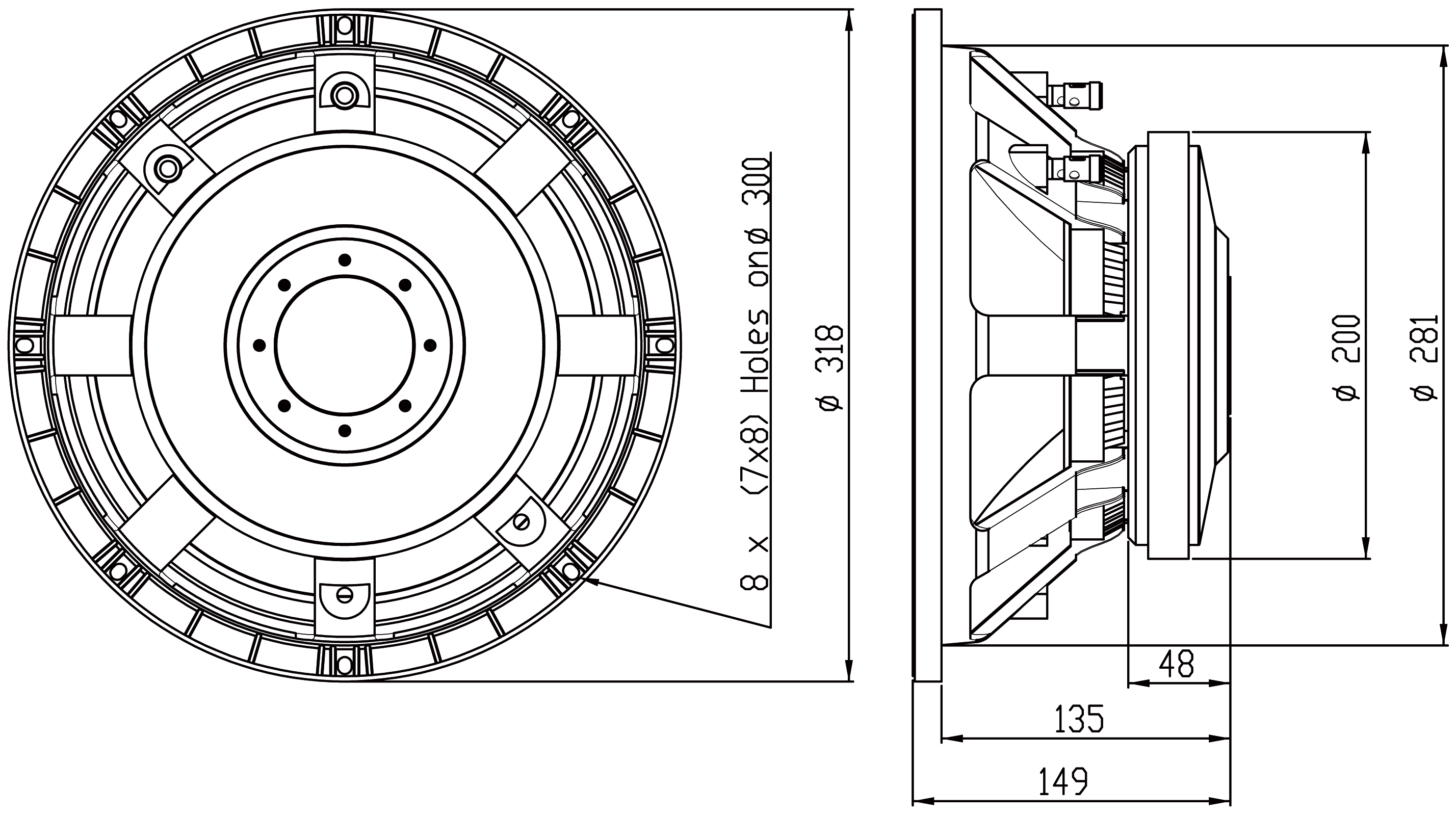 BMS 12S320 Dimensions