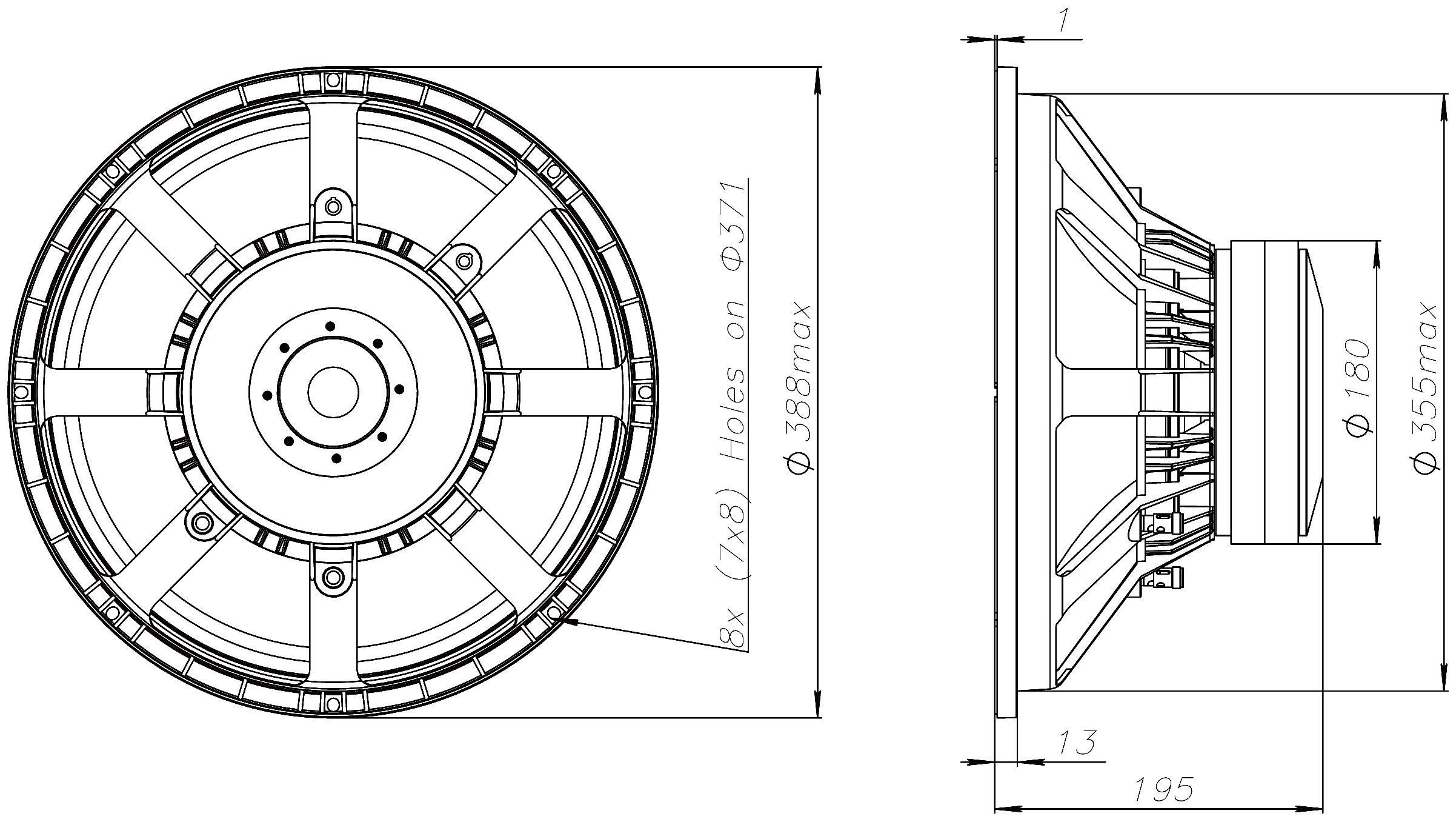 BMS 15S330 Dimensions