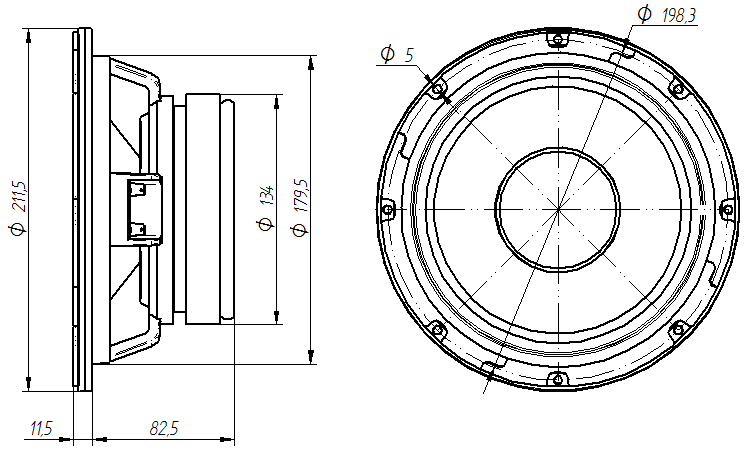 Beyma SM-108 Dimensions