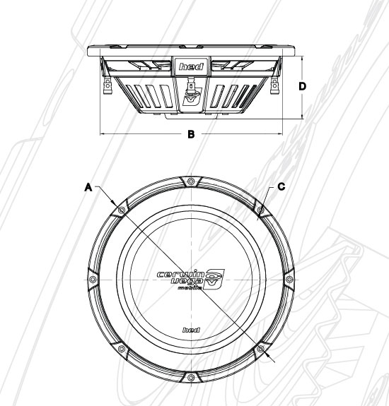 Cerwin Vega HS102D Dimensions