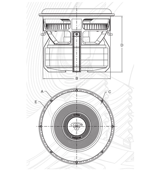 Cerwin Vega SPRO122D Dimensions