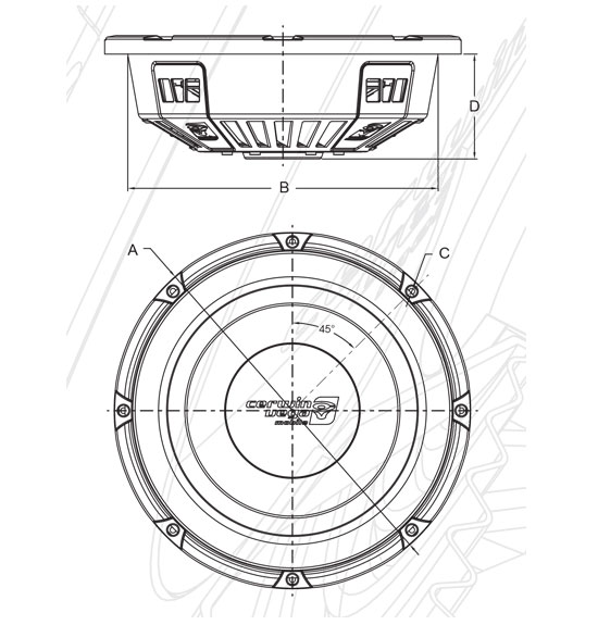 Cerwin Vega VPS102D Dimensions