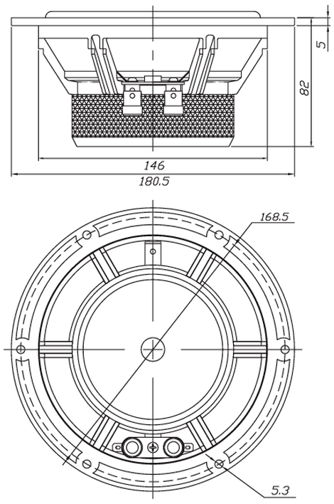 Dayton Audio RS180-4 Dimensions