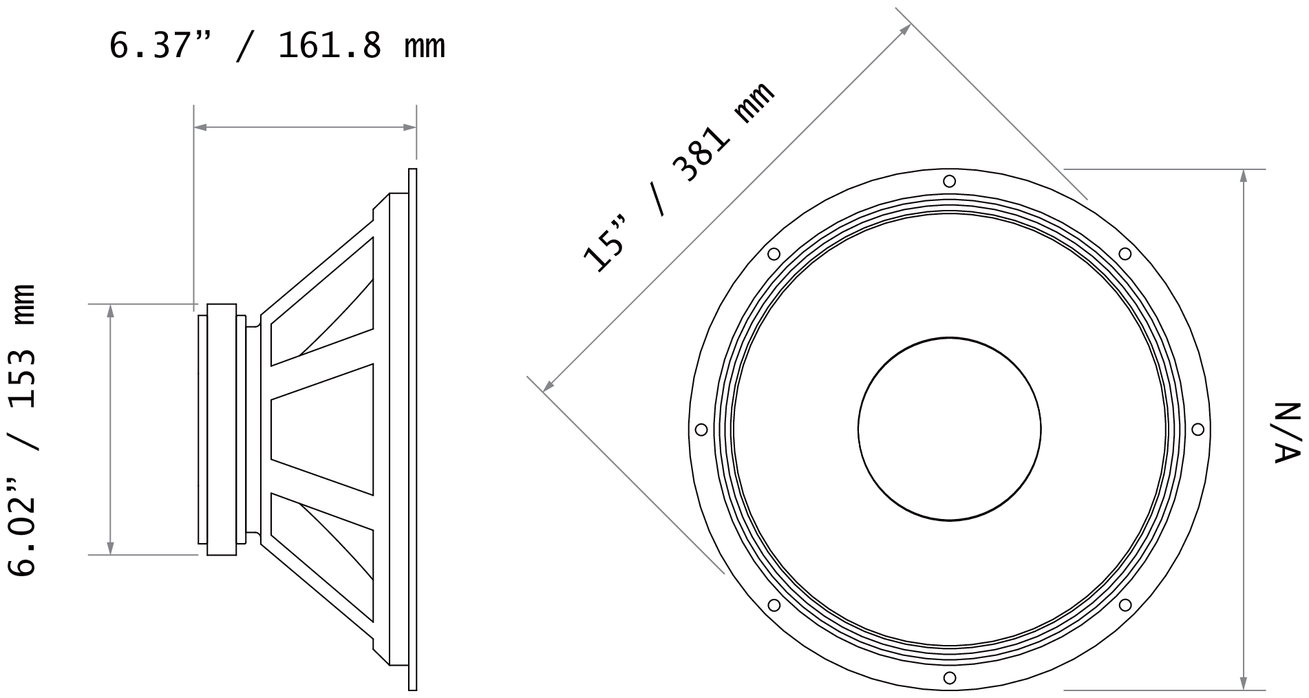 Fane SOVEREIGN 15-300TC Dimensions