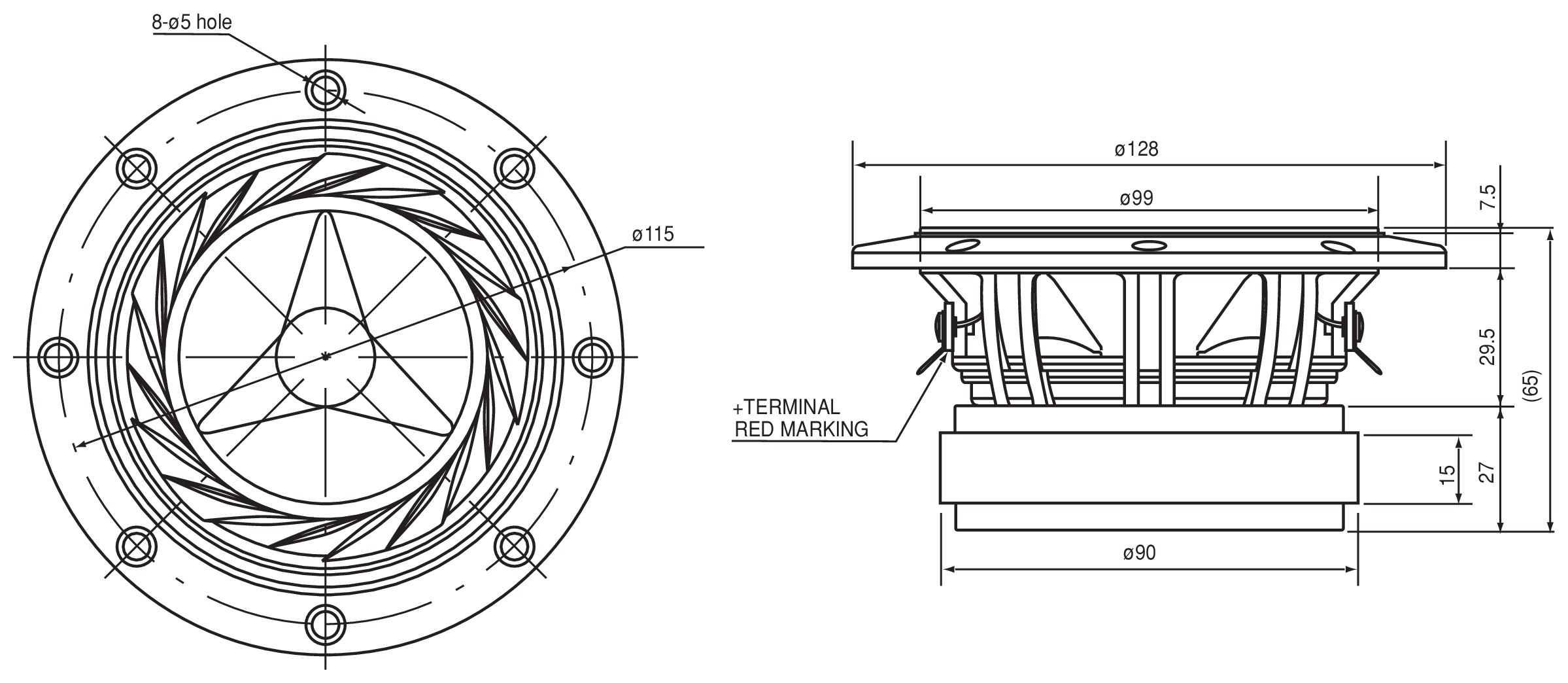 Fostex FE108EΣ Dimensions