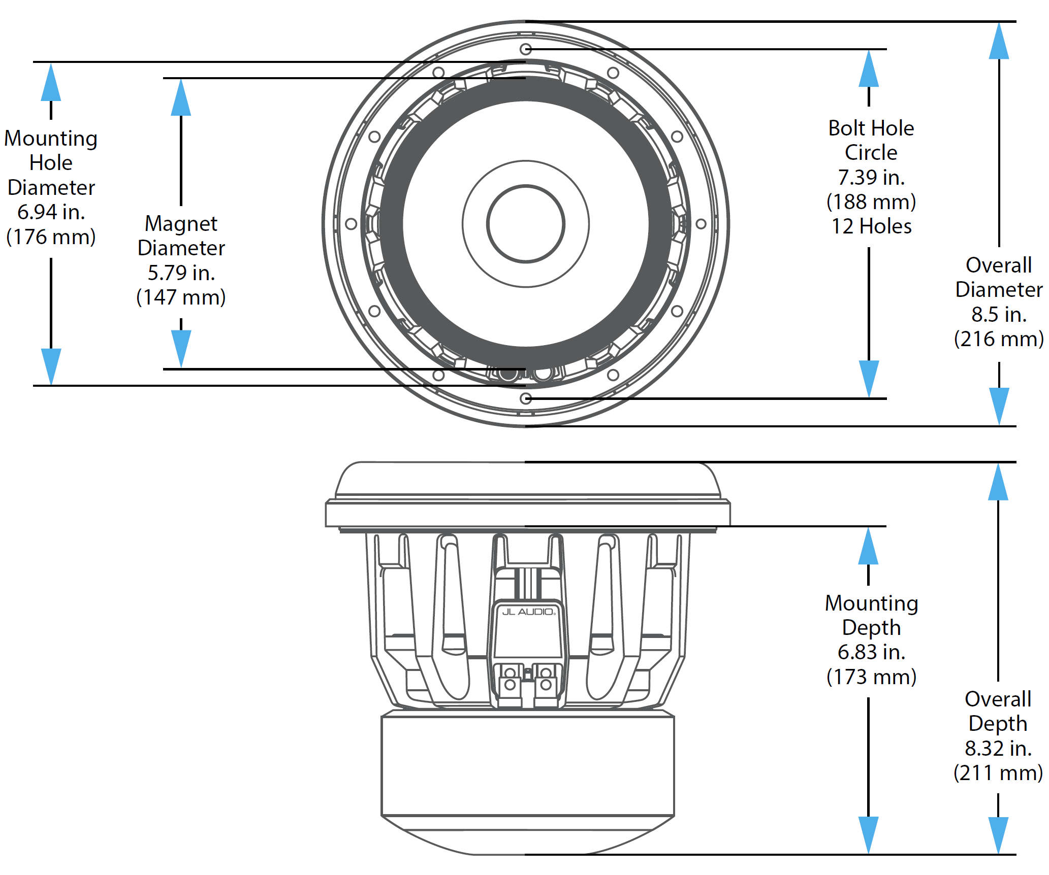 JL Audio 8W7AE3 8" Subwoofer