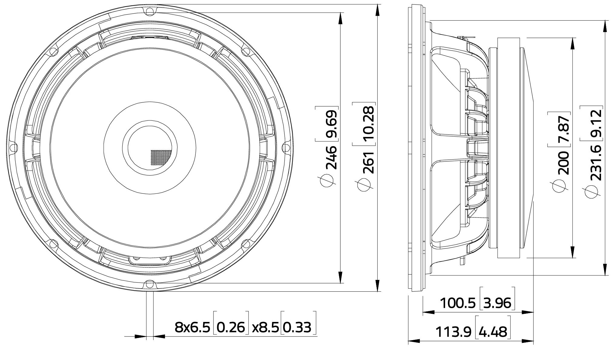 diameter speaker 10 inch