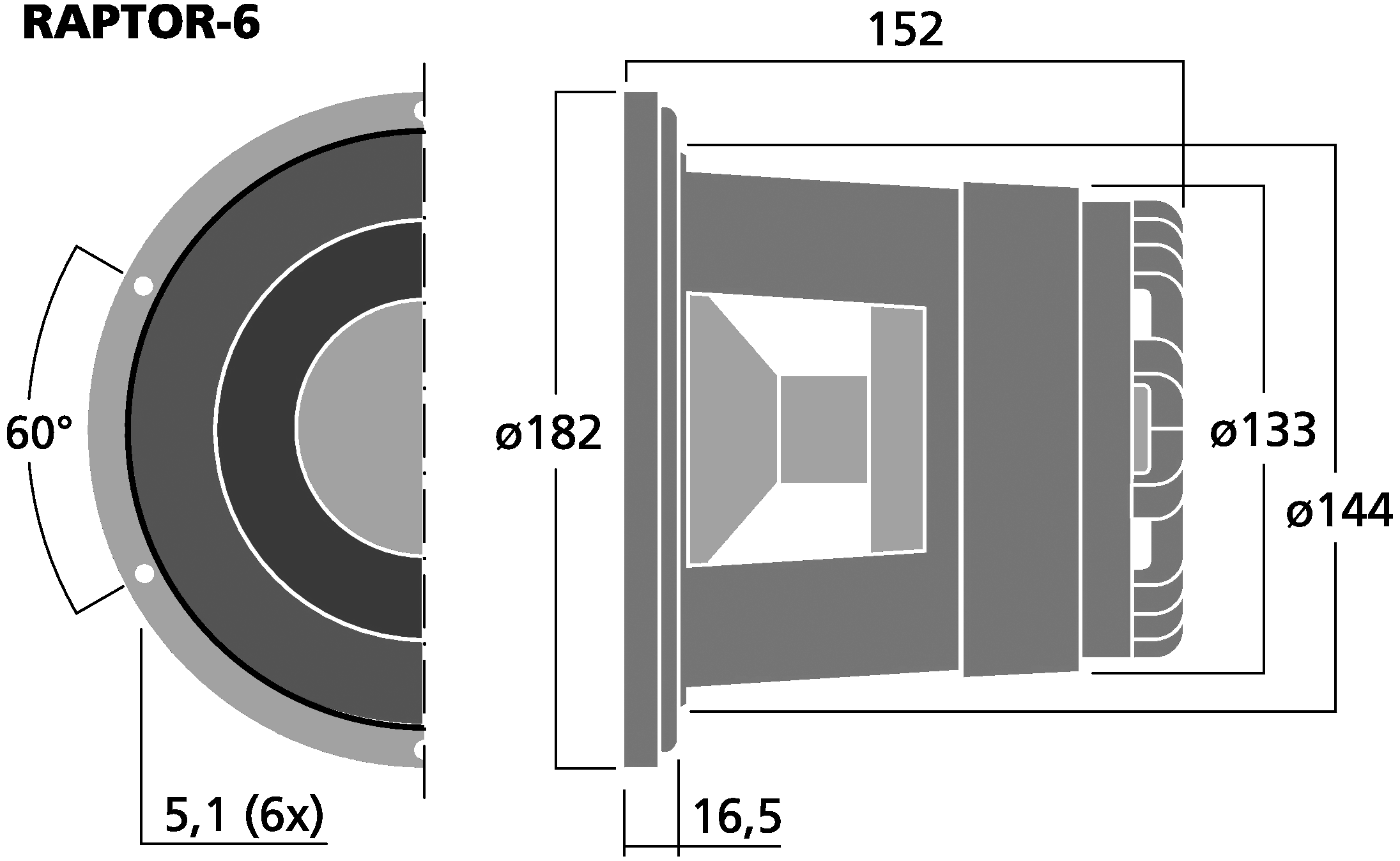MONACOR RAPTOR-6 Dimensions
