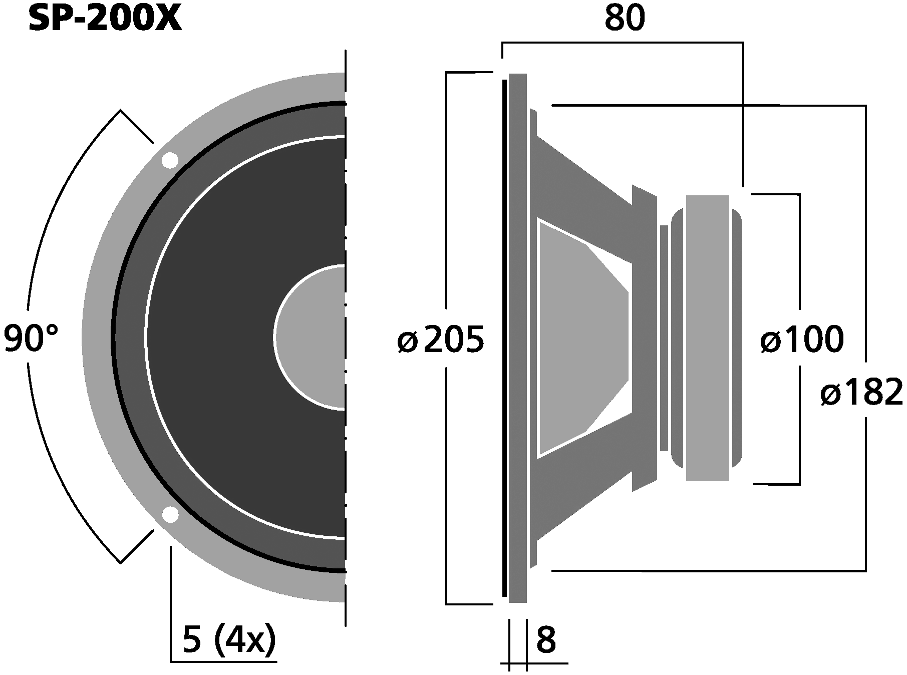 MONACOR SP-200X Dimensions
