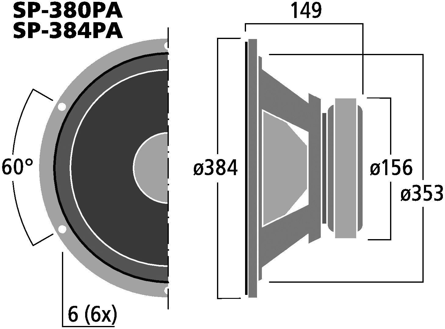 MONACOR SP-384PA Dimensions