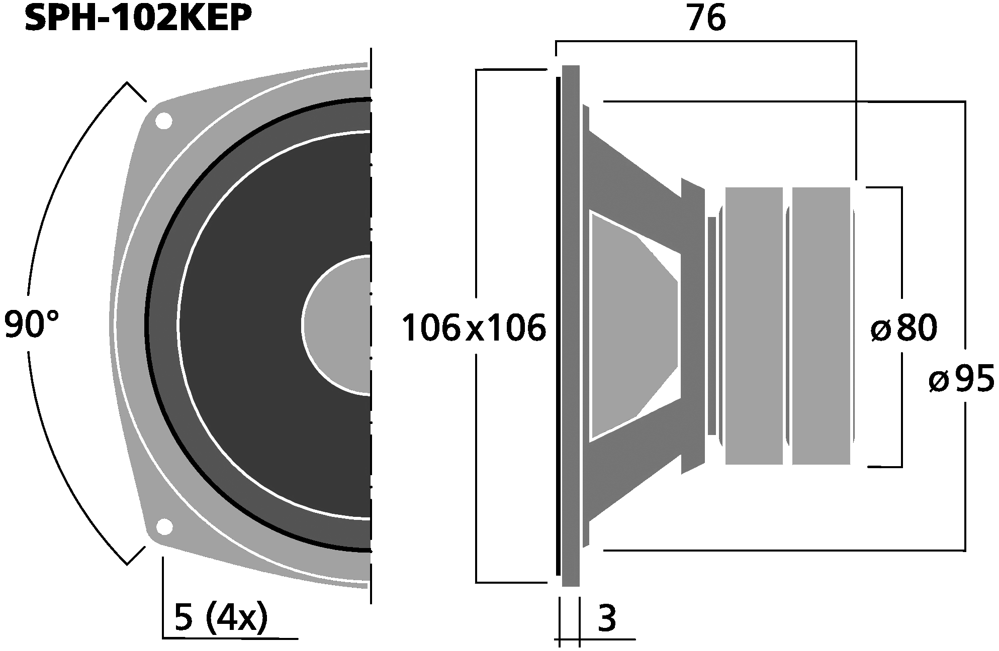 MONACOR SPH-102KEP Dimensions