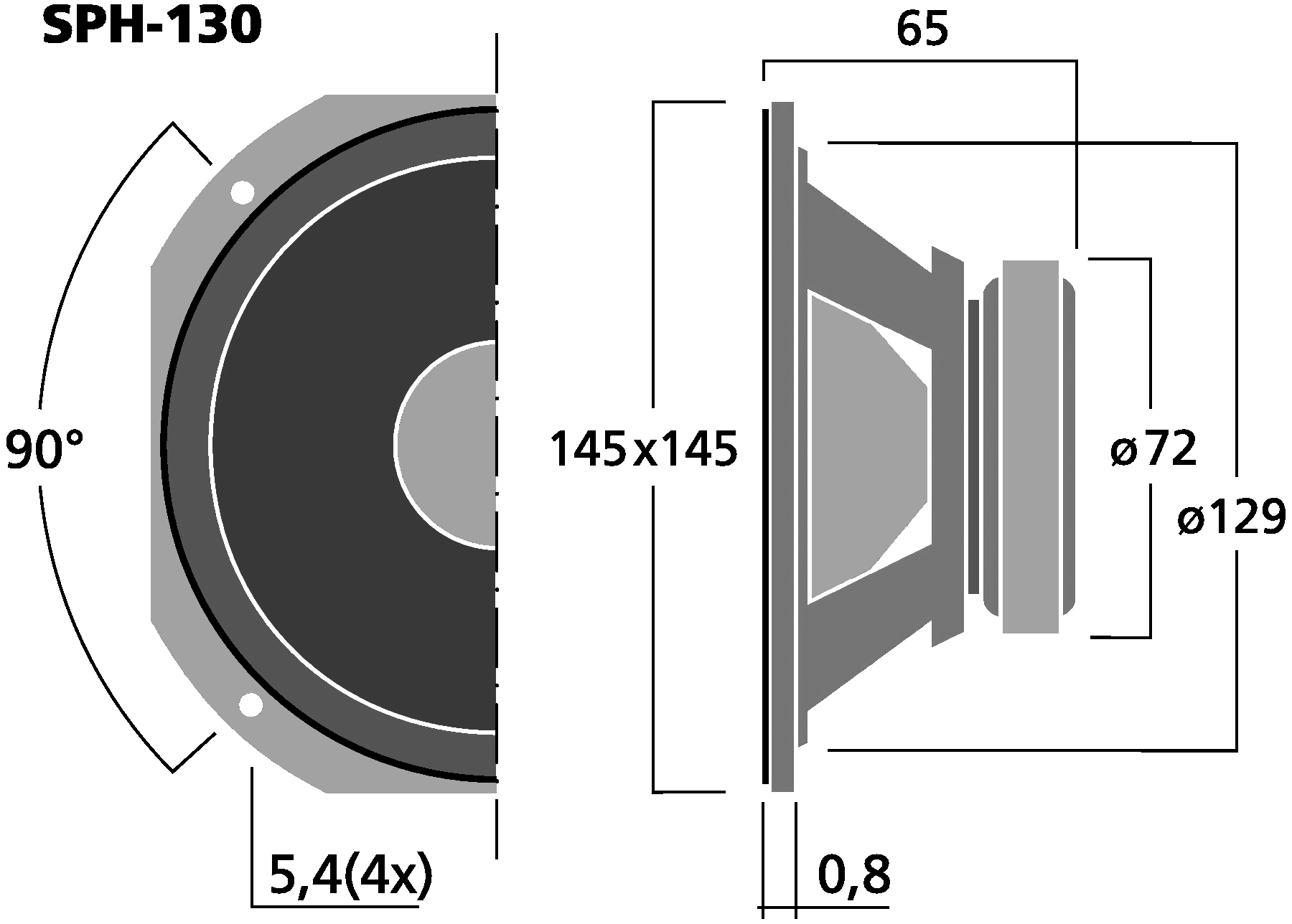 MONACOR SPH-130 Dimensions