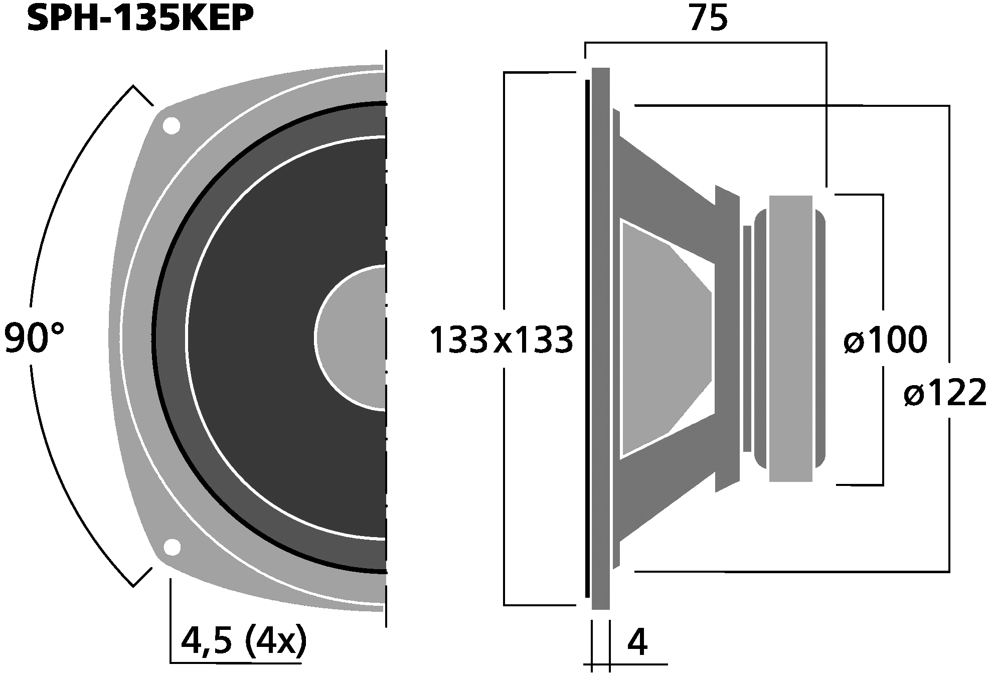 MONACOR SPH-135KEP Dimensions