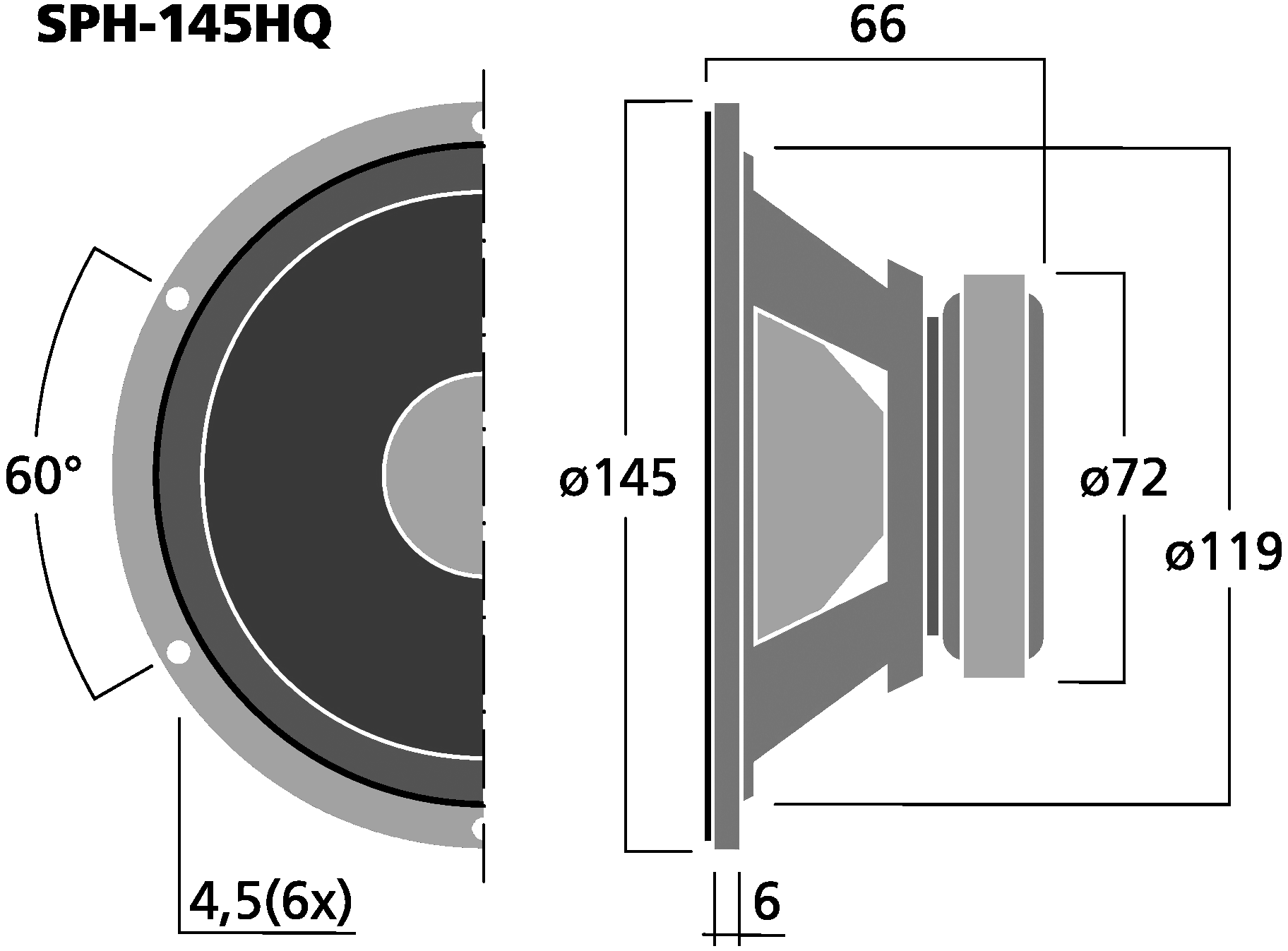 MONACOR SPH-145HQ Dimensions