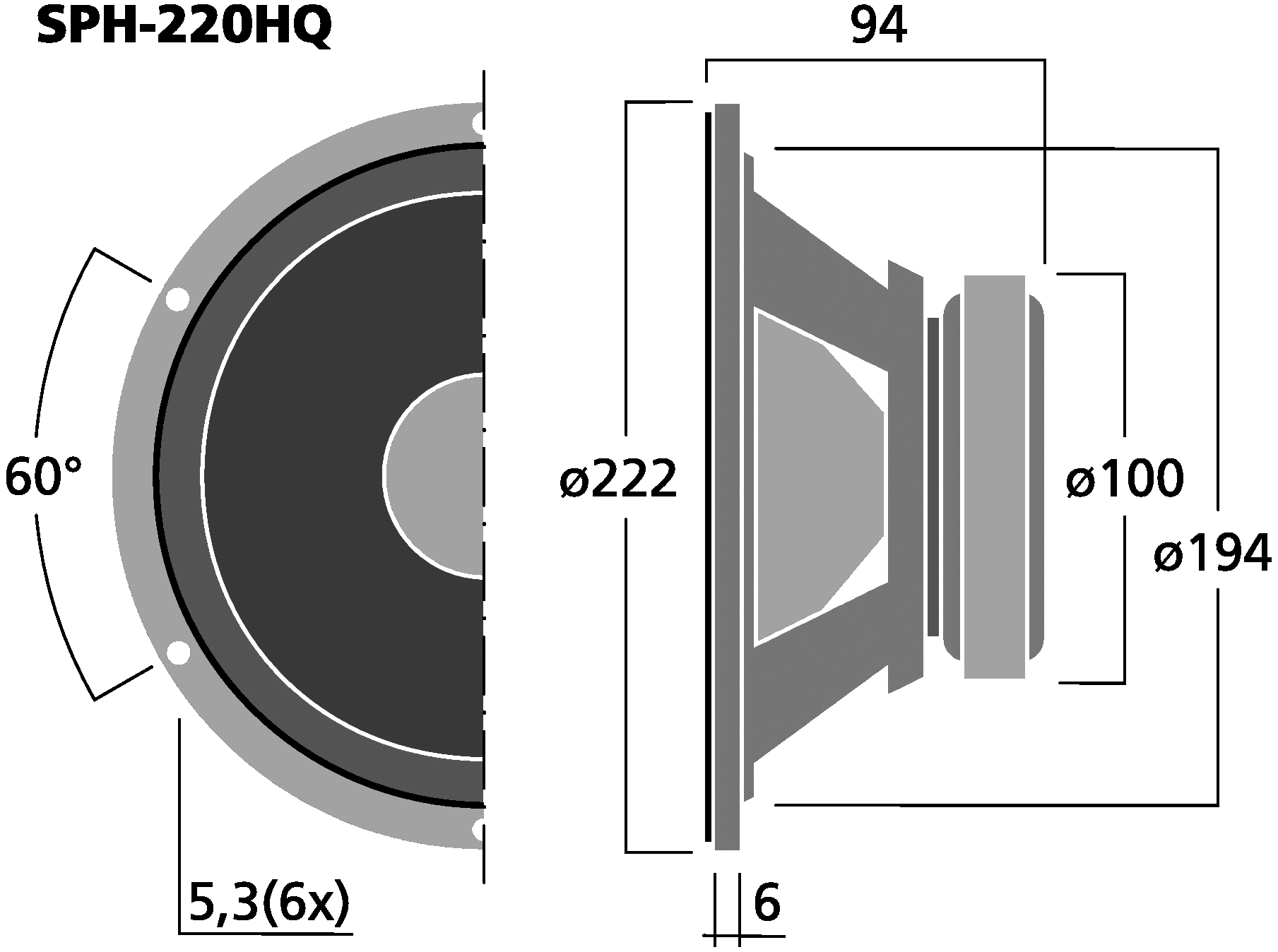 MONACOR SPH-220HQ Dimensions