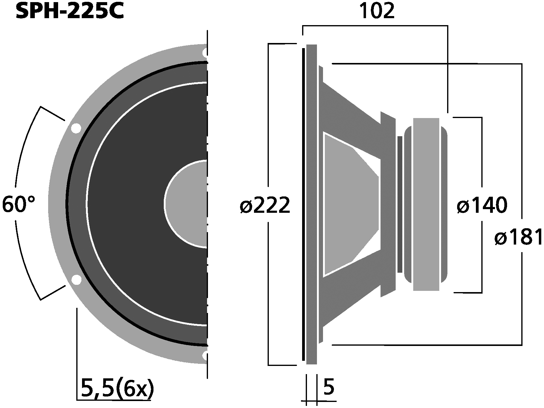 MONACOR SPH-225C Dimensions