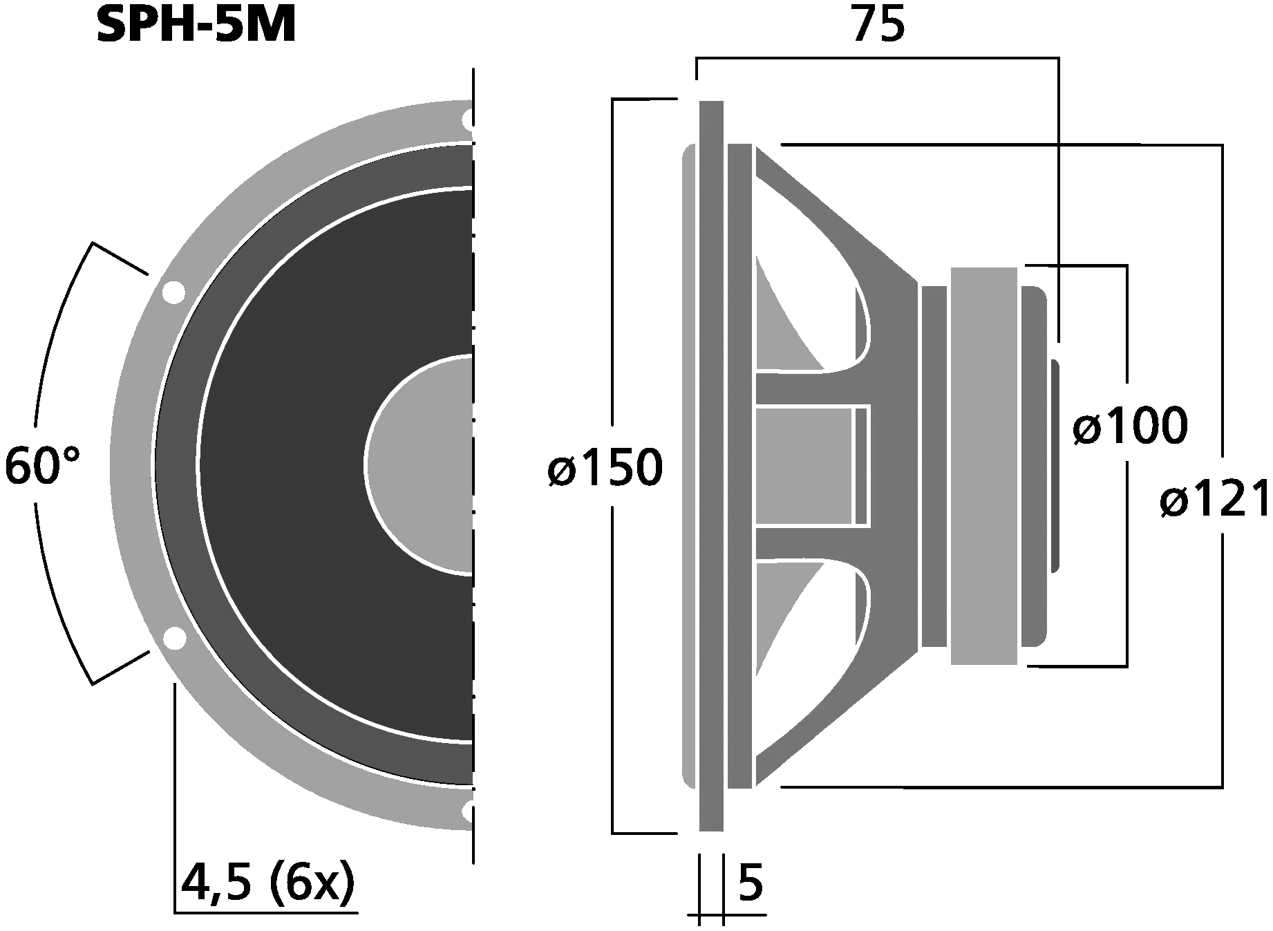 MONACOR SPH-5M Dimensions