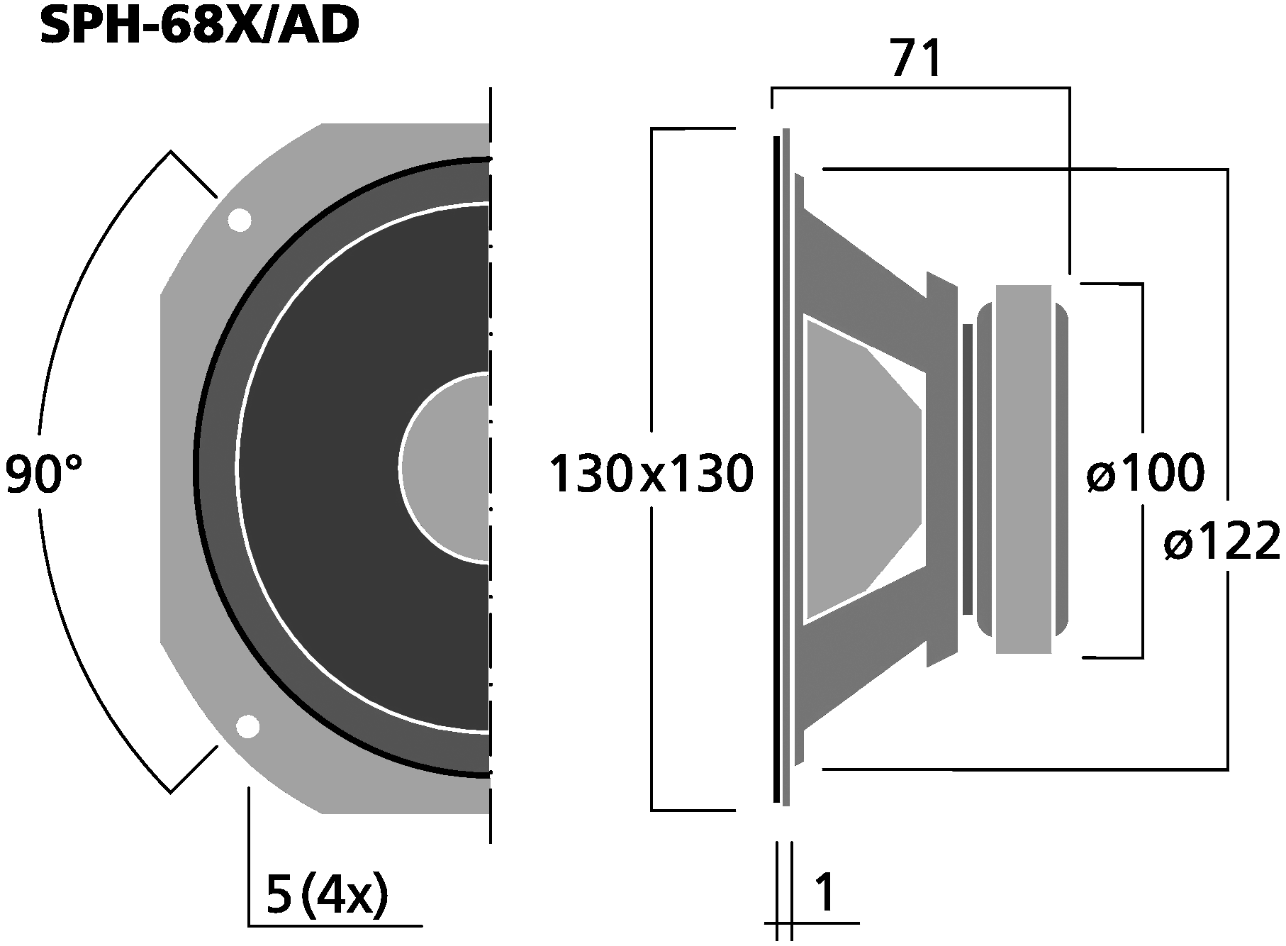 MONACOR SPH-68X/AD Dimensions