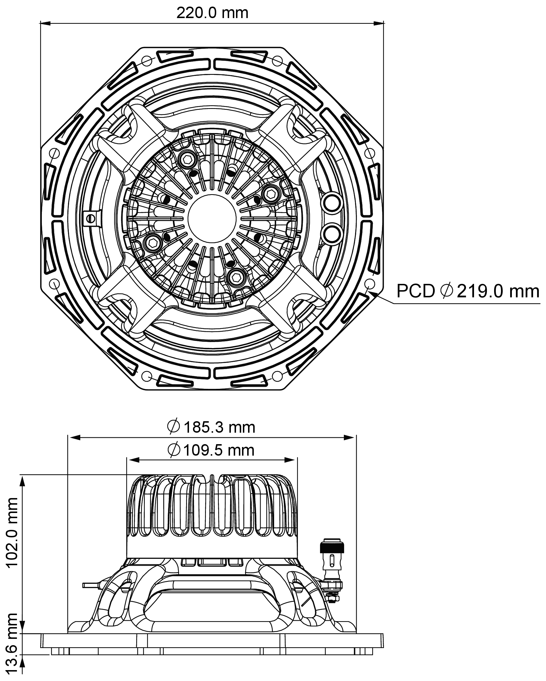 P.Audio 8NT-65MB Dimensions