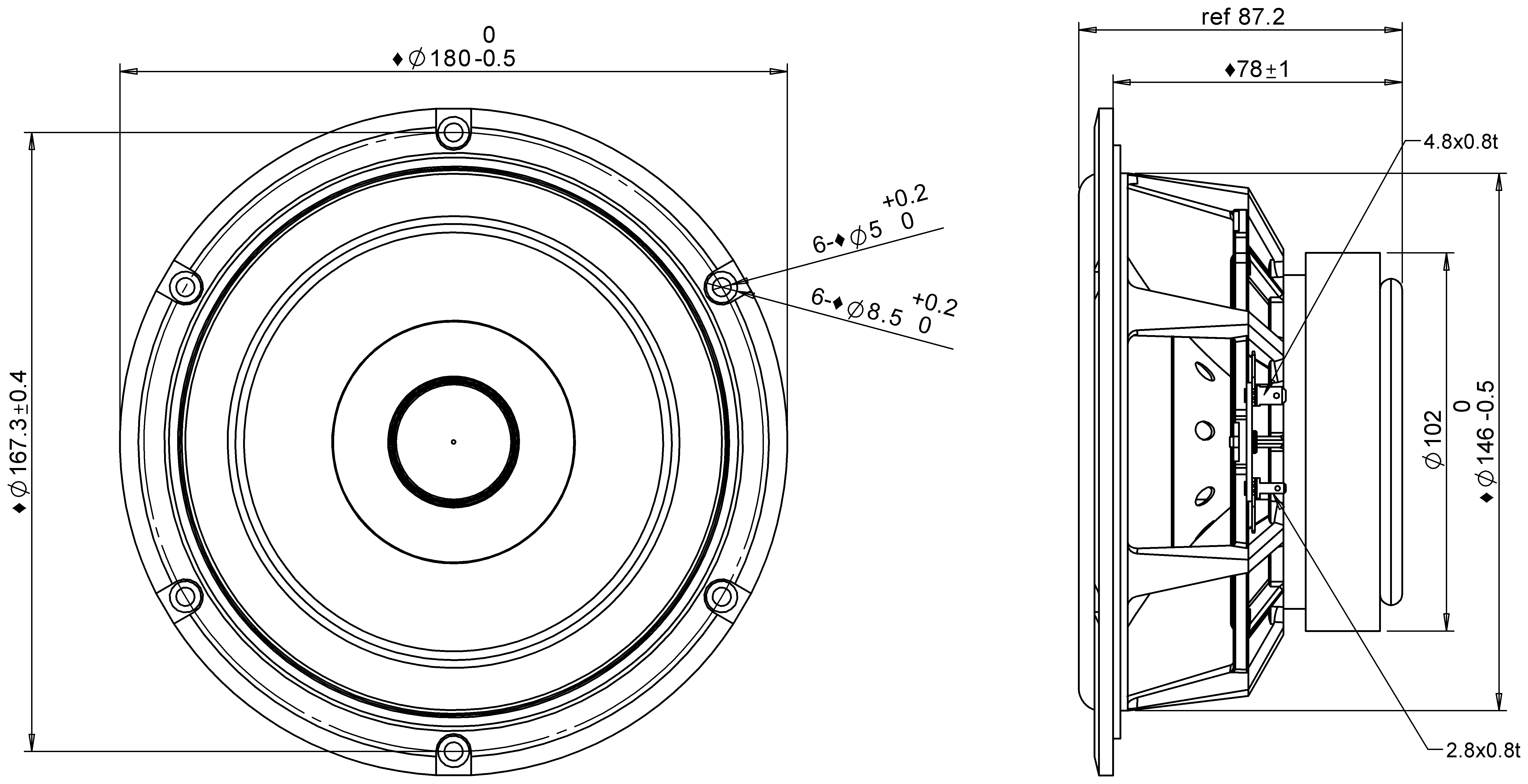 Peerless by Tymphany HDS-P830883 - 6" Woofer